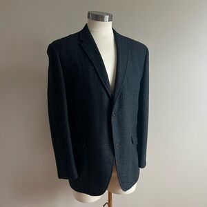 Ivy Trad 3/2 Roll Navy Plaid Wool Sportscoat